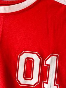 Red &amp; White Number Tee