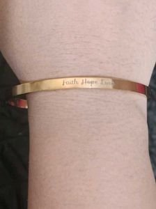 Gold Bangle - Faith, Hope, Love