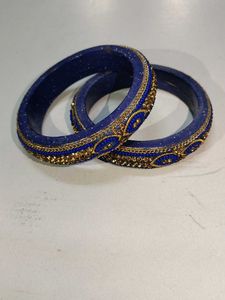 Blue Golden Lakh Bangles