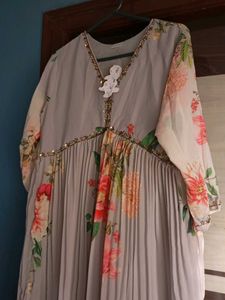 Grey Color Long Gown