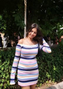 PRICE DROP!!! Striped off shoulder mini dress