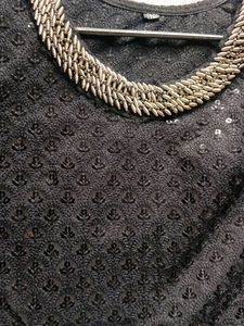 Elegant Black Sequined Dress