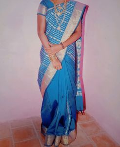 Peacock Blue Silk Saree..looks Beautiful .