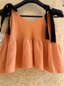 Peach Tie-Strap Knit Tank