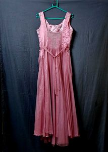 Gawn Peach Colour Bride Dress FreeUp
