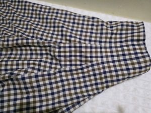 Beige check Pleated Skirt Knee Length