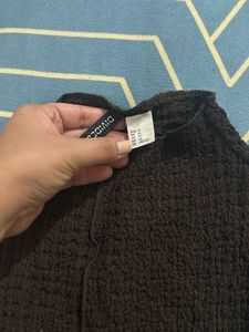 H&amp;M textured peplum top