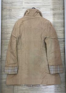 Tan Plaid Trimmed Coat - Size - S/M