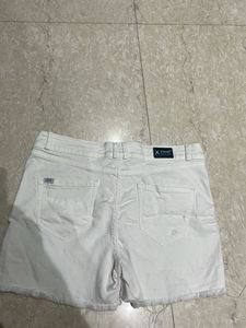 XA White Distressed Denim Shorts