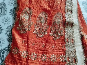 Orange Embellished Sari