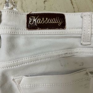 KASSUALLY - White Bootcut Jeans