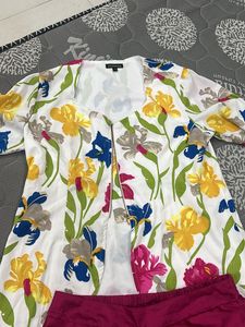 trendy jacket with dhoti skirt set