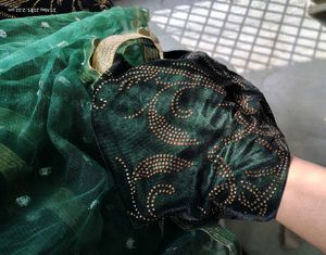 💚Green valvet siroski gown 🔥 mehendi dress party