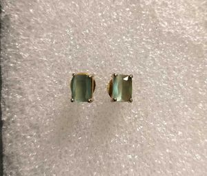 Green Flourite Gem Stone Stud Earrings