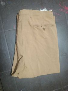 Beige Wide Leg Trousers
