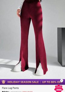 Burgundy Flare Leg Pants