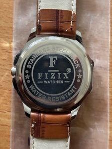 FIZIX WATCH- For Man White Dial With Brown Straps