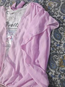 Cute Pink Flared Sleeve Top for (Bust- 32/34)
