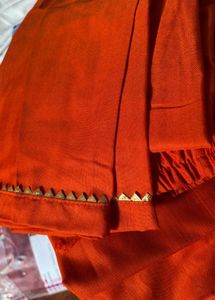 Orange Embroidered Kurta Set