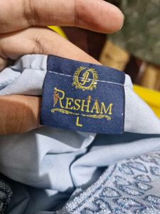 Sky Blue Glitter Work Lehenga with Blouse a