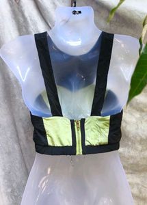 I. BLACK AND NEON GREEN CUTE TOP