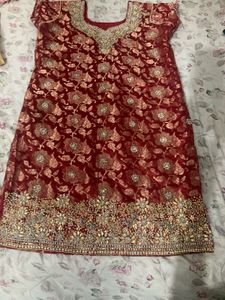 Maroon & Gold Embroidered Indian Set+ 1 Yellow Set