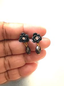 Stud With Stone Drop Earring