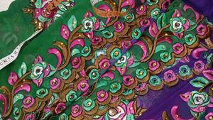 Beautiful Purple Embroidered Dress Material