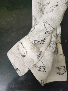 Ajio Rio Women White Shirt With Cute Puppy Details