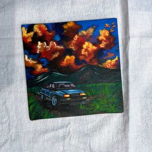 Mini Car Landscape Painting