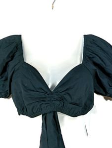 Fancy Black Crop Top (Women)