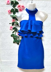 🎁Buy Two Get One Item Free🎁Blue Ruffle Mini Dres