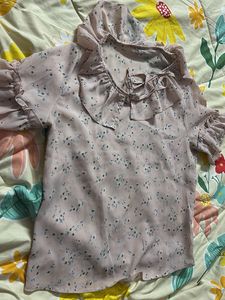 Floral Pink Ruffle Top