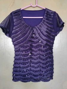 Purple Embellished Top