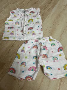 Muslin Rainbow Baby Outfit Set- 12-18 months