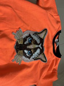Beautiful Cat Faced Sweatshirt For A Girl
