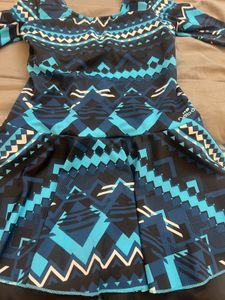 Blue Patterned Swimwear Set