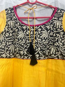 Beautiful Chanderi Silk Anarkali Kurti With Dupatt