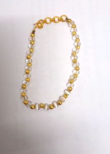 Gold and Crystal Bead Bracelet