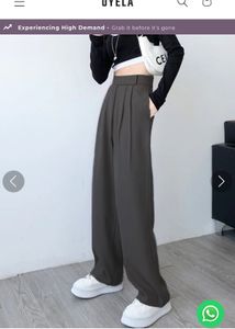 Elegant Gray Wide Leg Pants