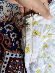 Floral White Tiered Maxi Skirt for girls