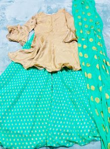 Frock With Plazo And Dupatta
