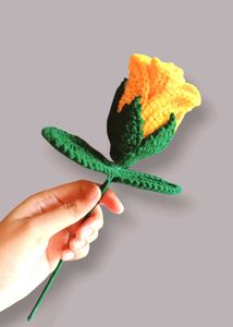 Crochet Yellow Rose