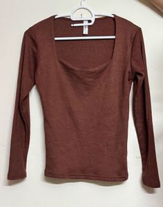 Brown Long Sleeve Top