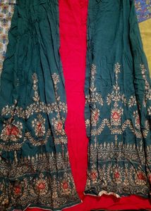 Green Ethenic Cut Out Gown Xxl Size