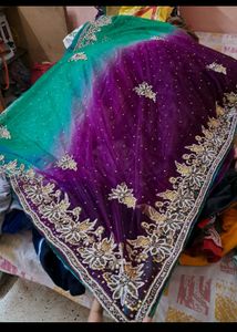 Double Net Hand Work Saree