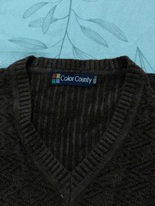 Brown V-Neck Sweater