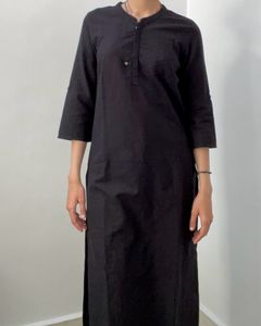 Aurelia Solid Black Kurta Size S