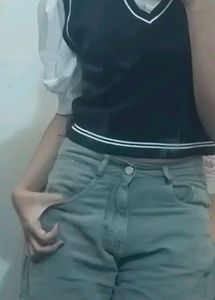 Korean top with white shirt included