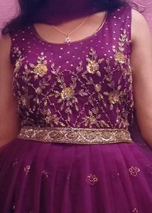 Elegant Embroidered Purple Gown